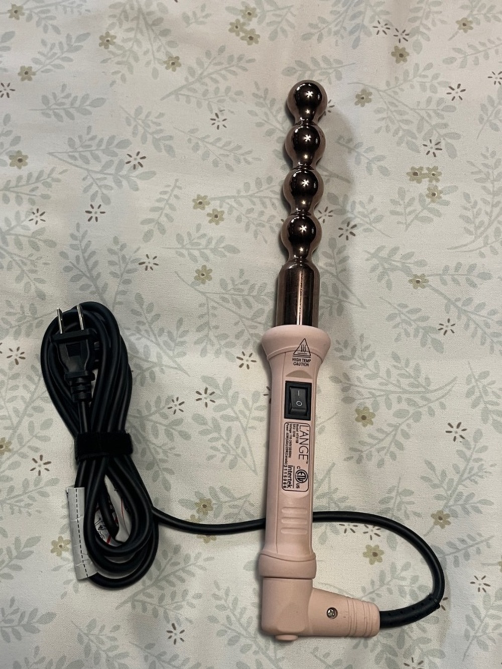 Lange Pink Curling Wand with Rose-Tone Barrel; Bubble Wand
